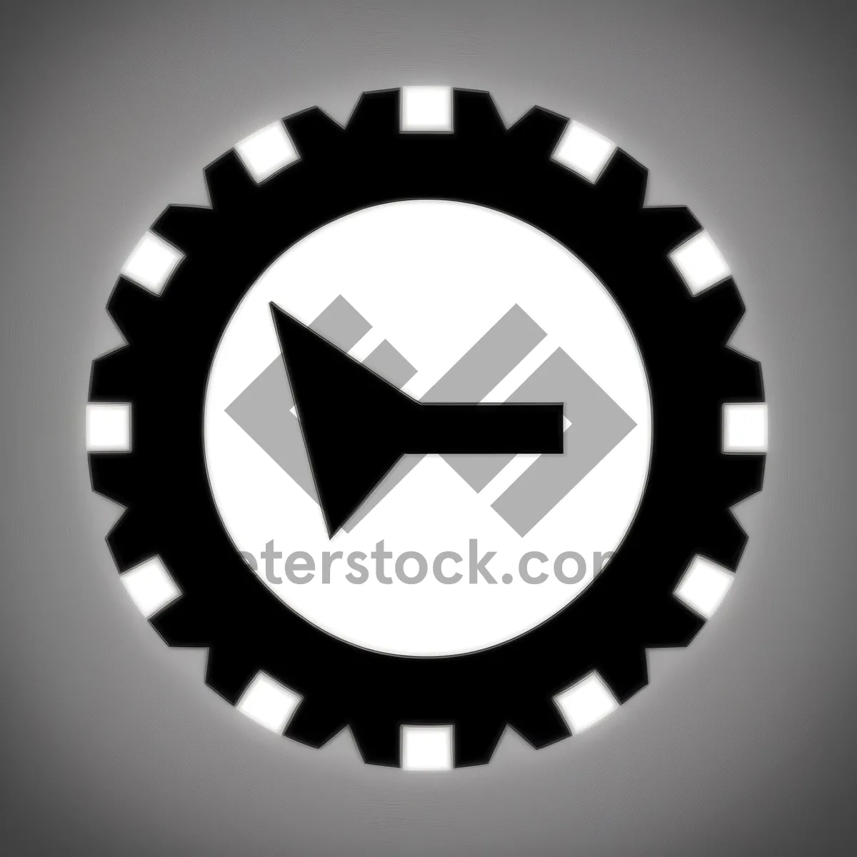 Picture of Shiny black round gear button icon.