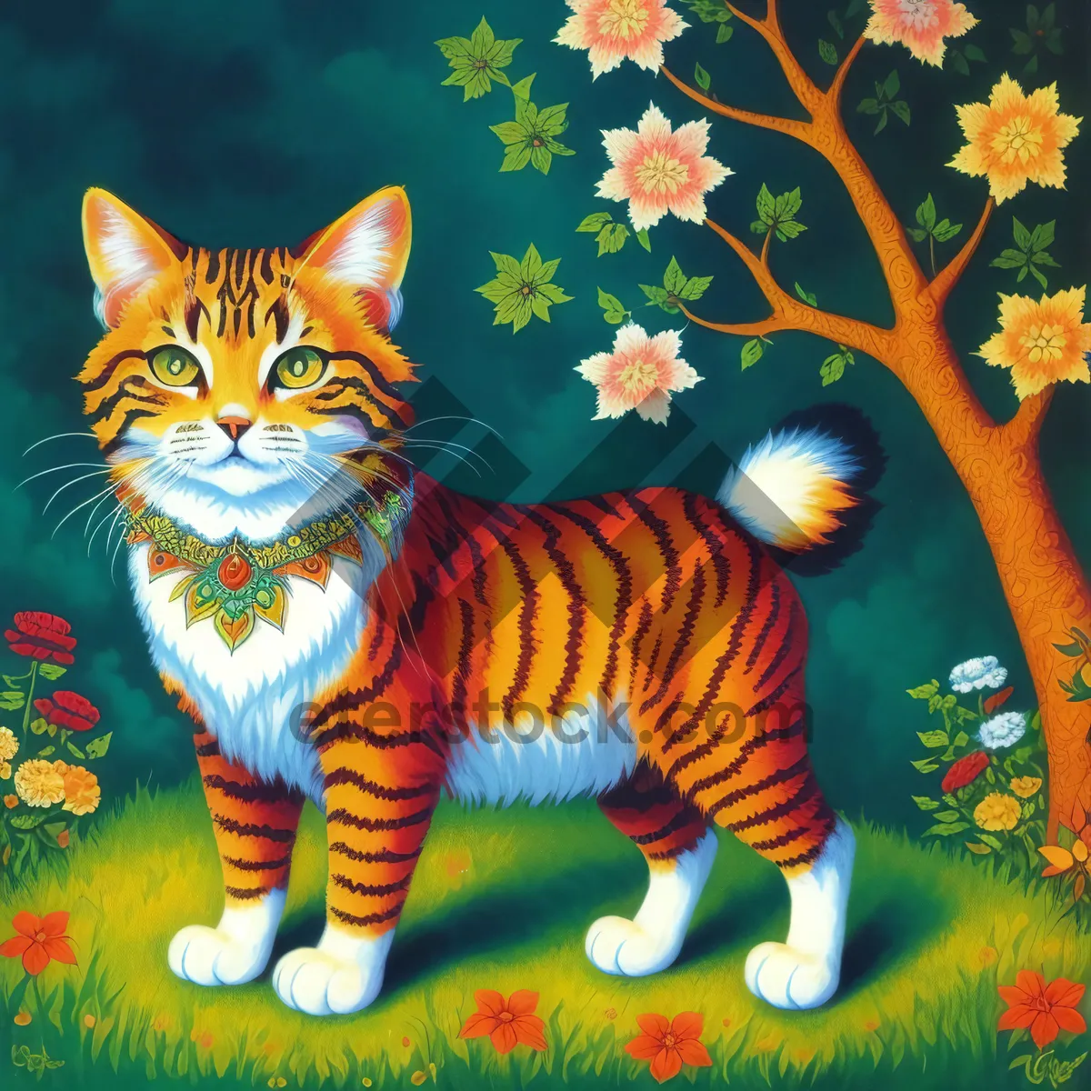 Picture of Cheerful Cartoon Cat Jigsaw Puzzle Game