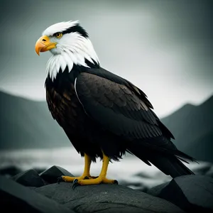 Bald Eagle Soaring with Powerful Wings