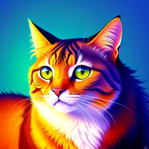 Colorful Cat Artwork with Graphic Design and Bass Inspiration