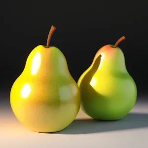 Illuminated Yellow Pear: Fresh, Sweet, and Healthy