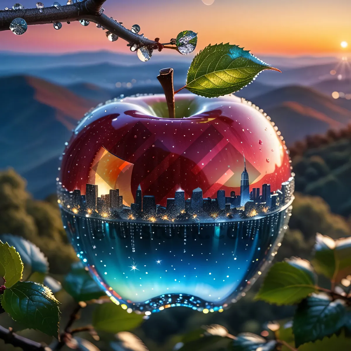 Picture of Fresh Winter Tomato and Apple Fruit Decoration