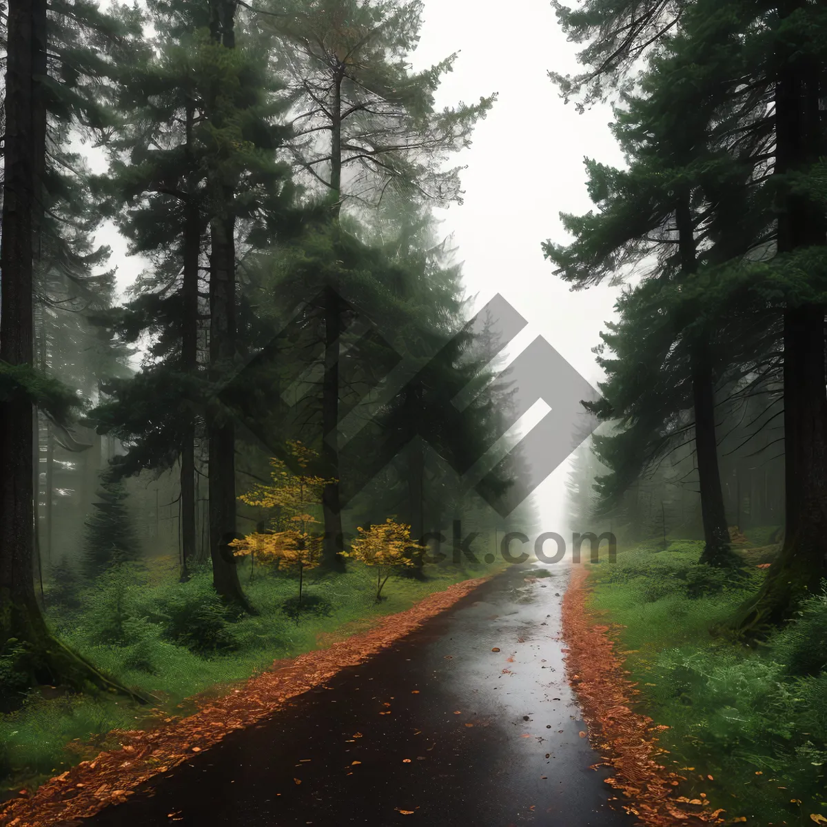 Picture of Serene Path Amidst Autumn Forest