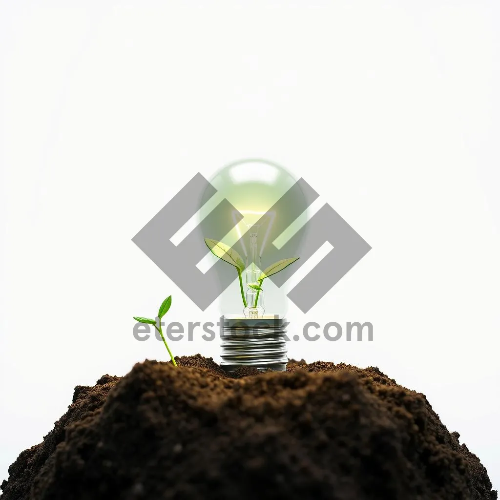 Picture of Energy-efficient glass lamp with bulb and seedling