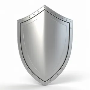 Shiny metal shield emblem design icon