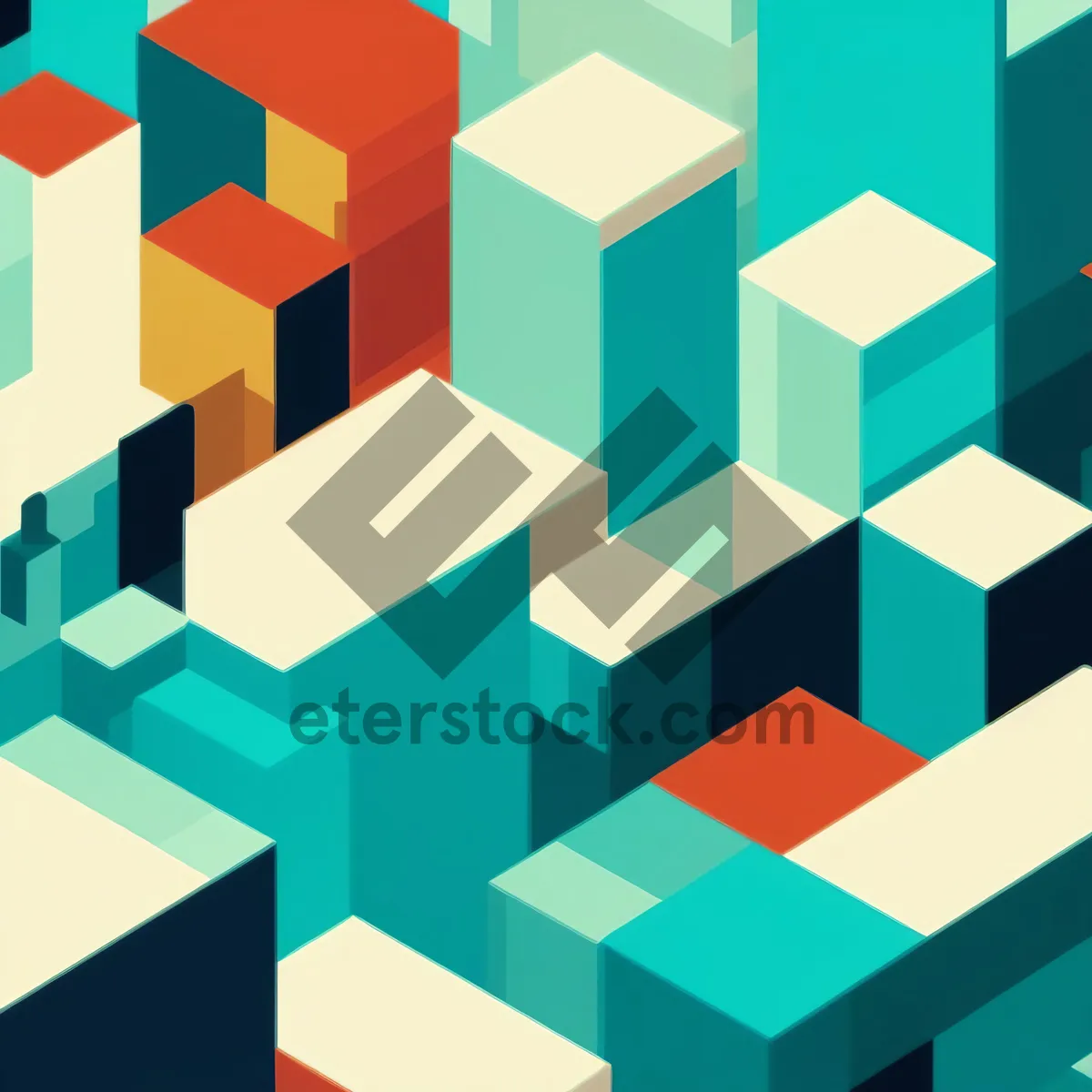 Picture of Modern graphic design elements set for 3D tiles