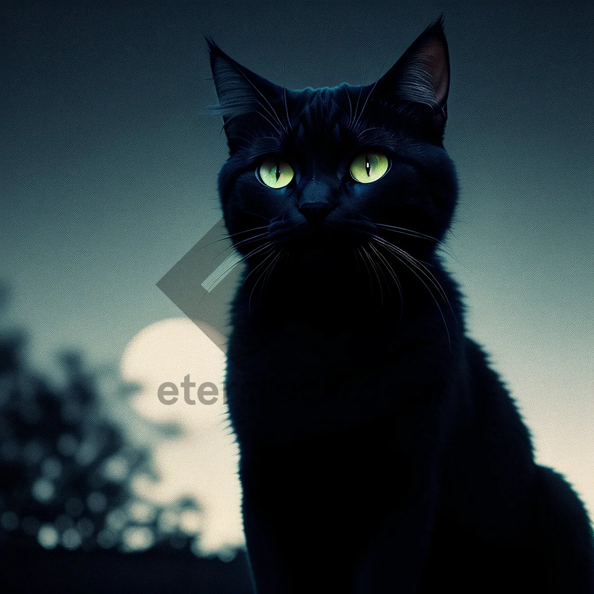 Picture of Playful Black Kitten with Adorable Fluffy Fur