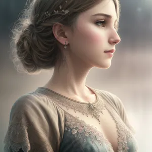 Radiant beauty with captivating gaze and exquisite style.