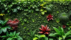Colorful Floral Garden with Woody Plant and Vascular Flowers
