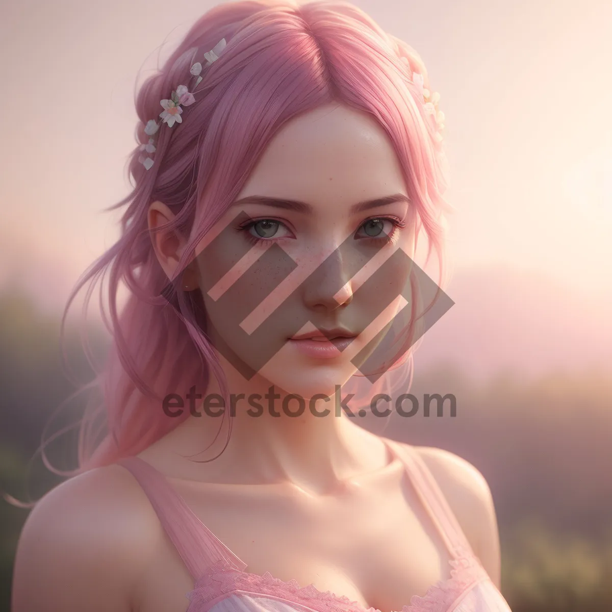 Picture of Beautiful Smiling Blonde Model with Radiant Expression