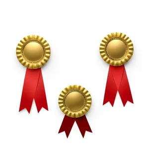 Graphic design icon set with decorative heraldry ribbons