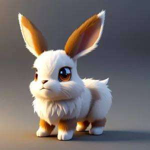 Furry Fluffball: Adorable Bunny with Cute Ears