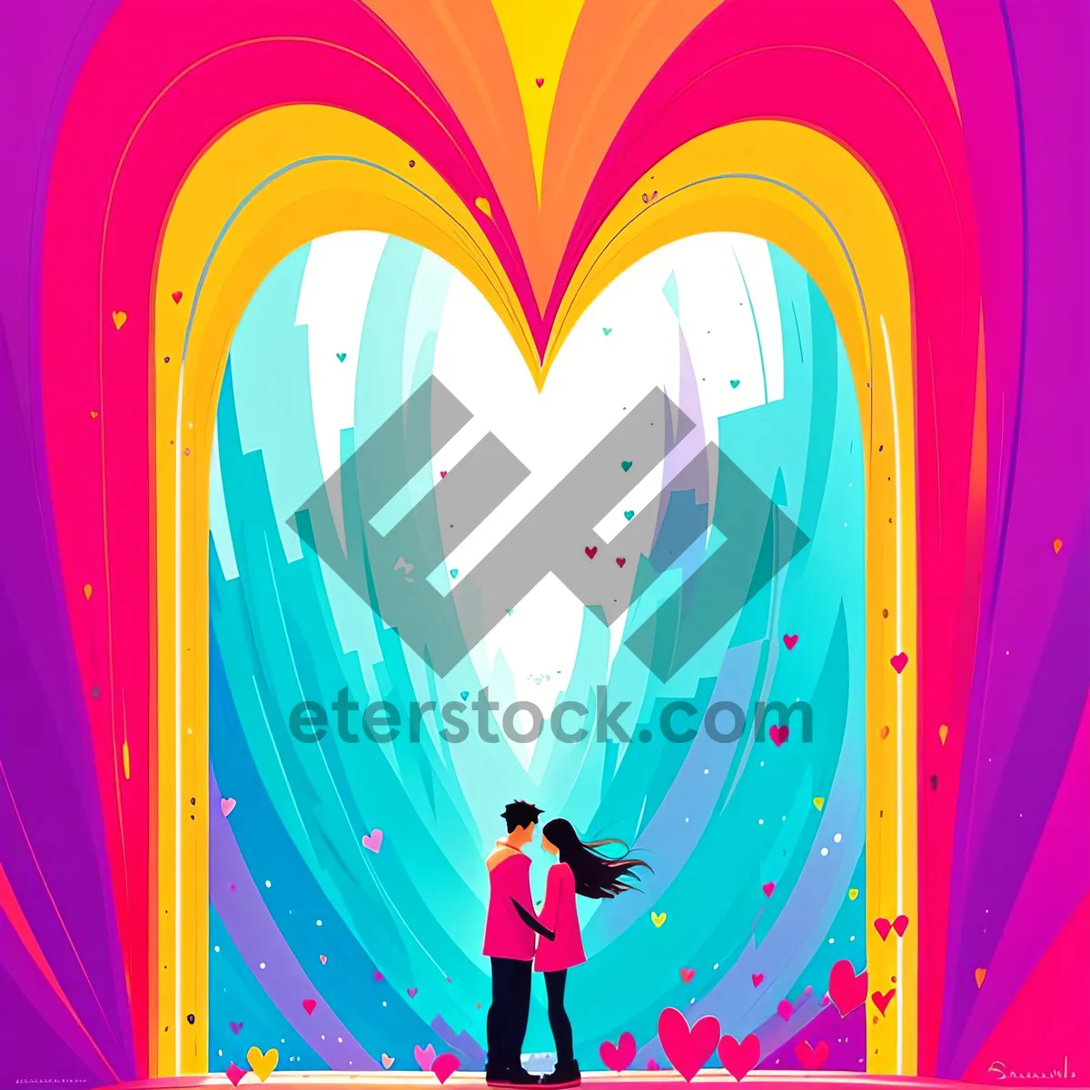 Picture of Vibrant Rainbow Graphic Design with Modern Curves