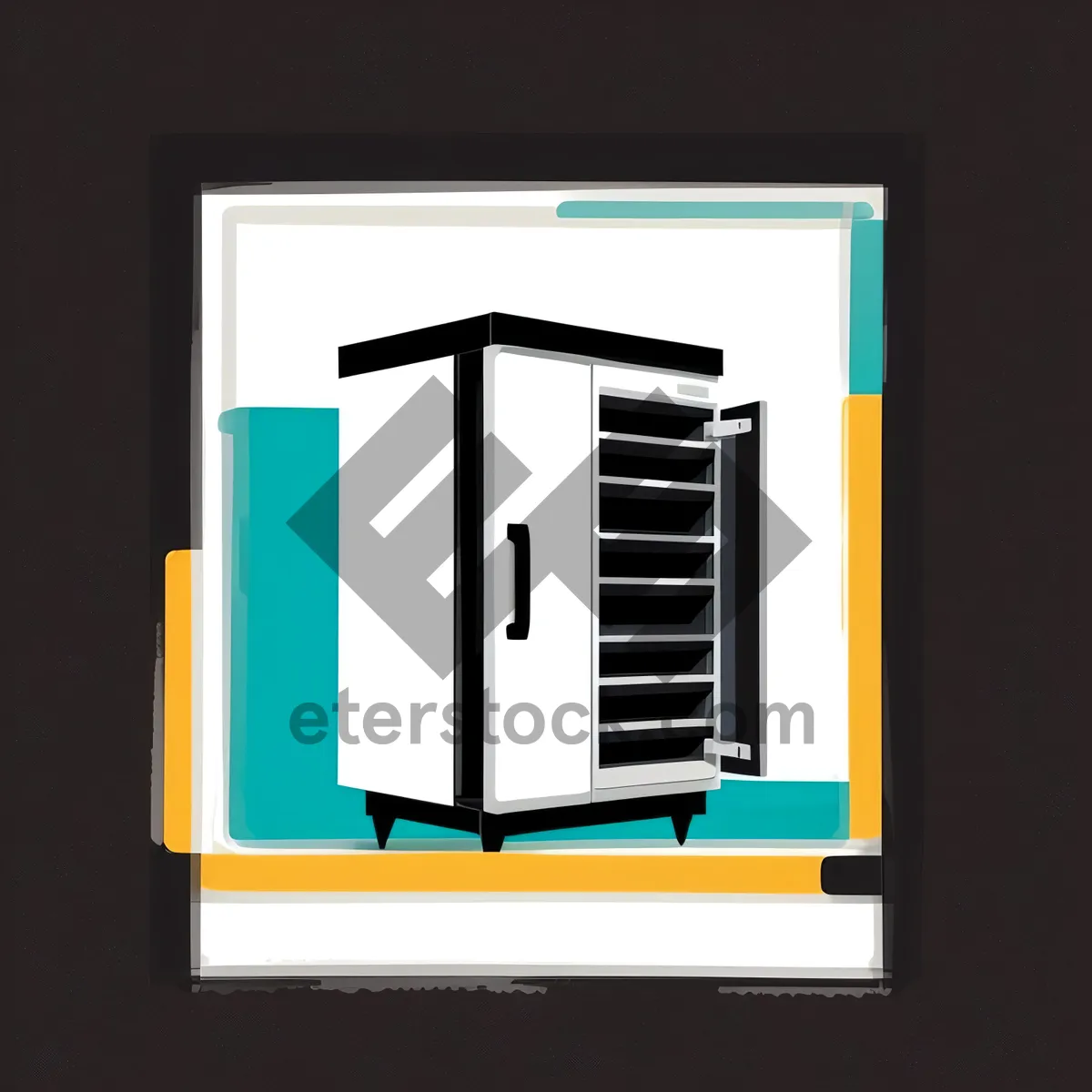 Picture of Secure Archive Button: 3D Square Icon for Web Design