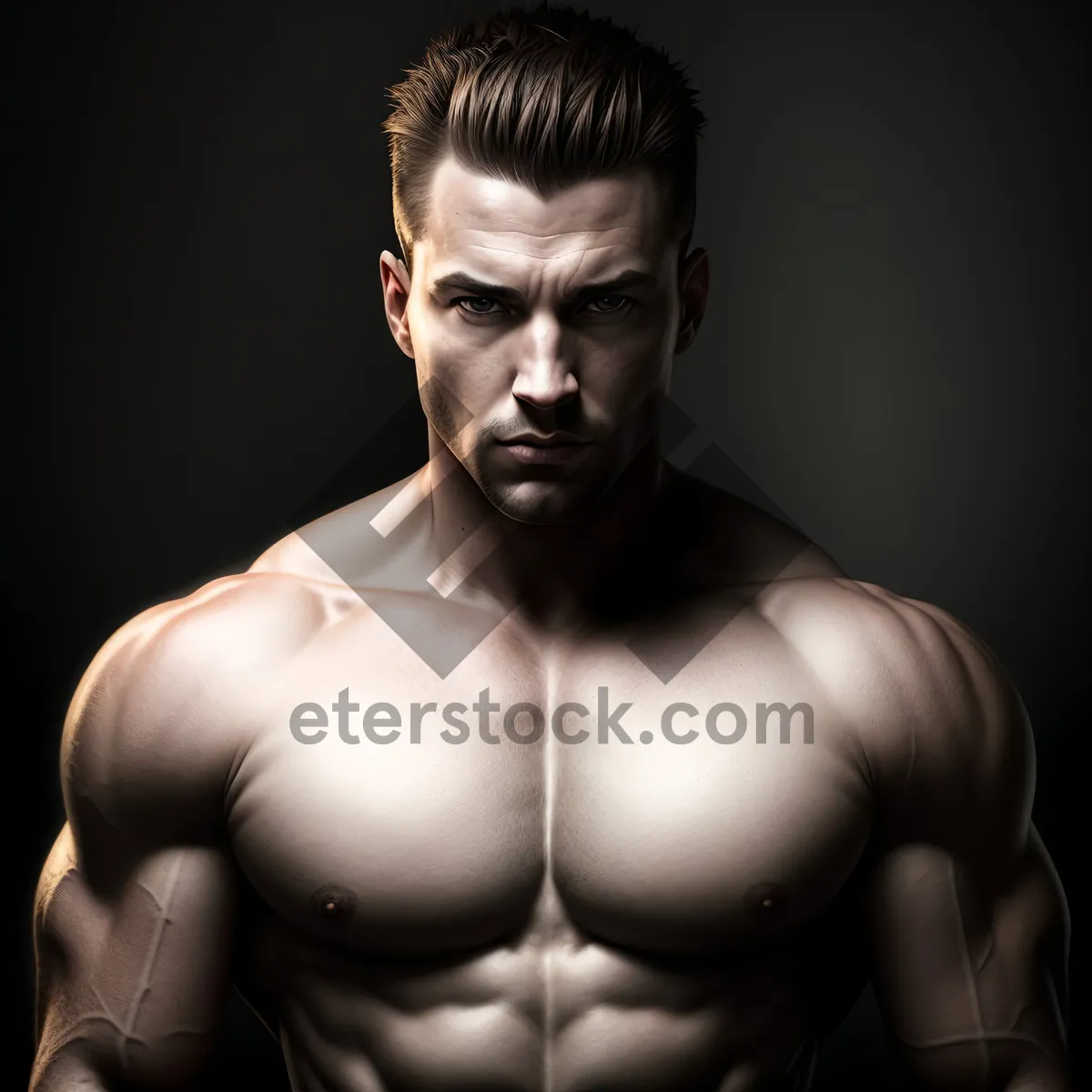 Picture of Muscular Male Model Flexing his Biceps