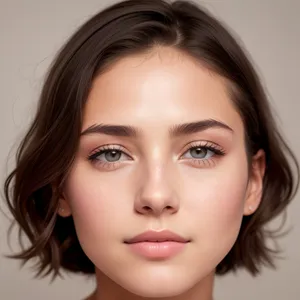 Stunning brunette model with captivating eyes and flawless skin