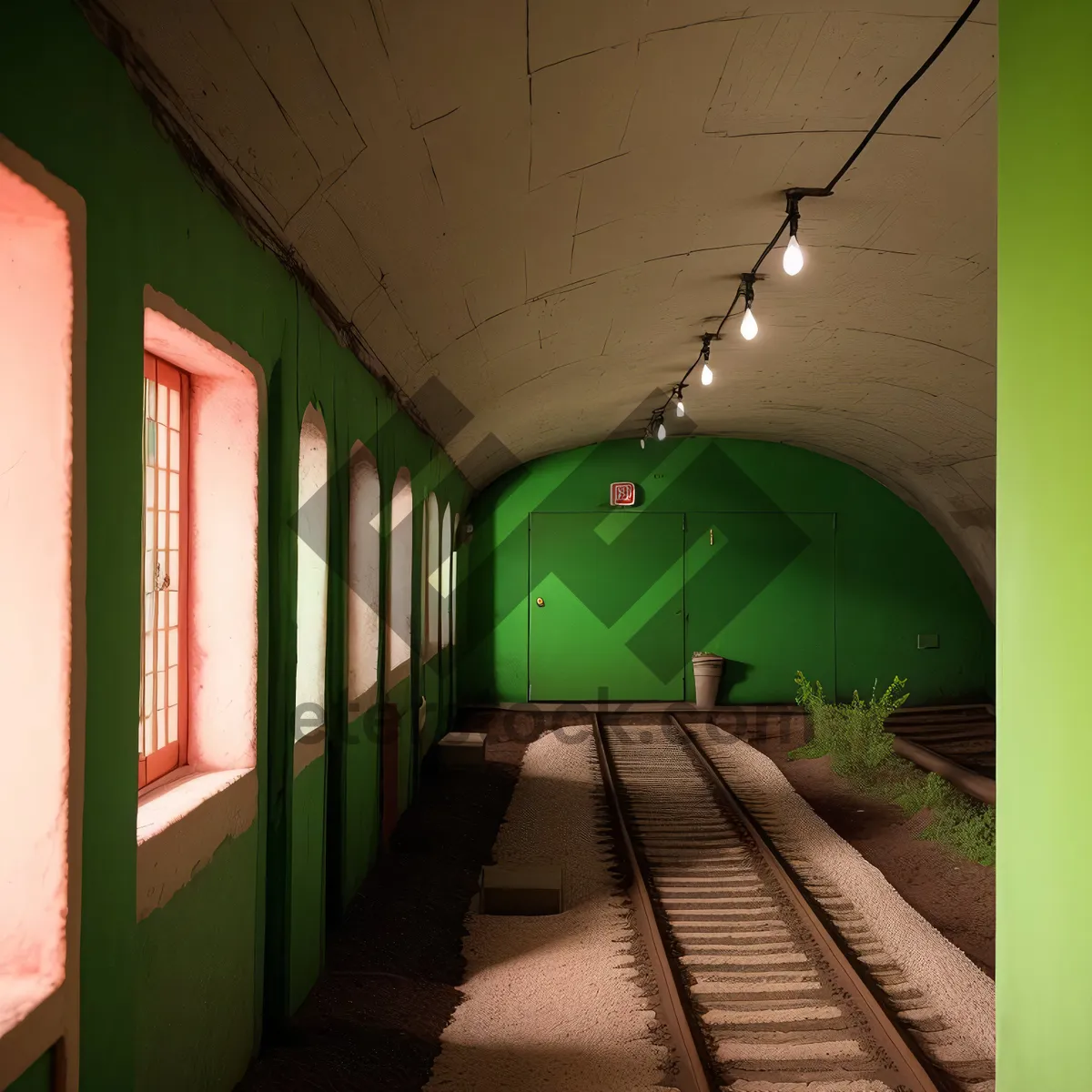 Picture of Underground Passage: Modern Subway Train Journey