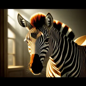 Striped Equine Majesty in African Wilderness