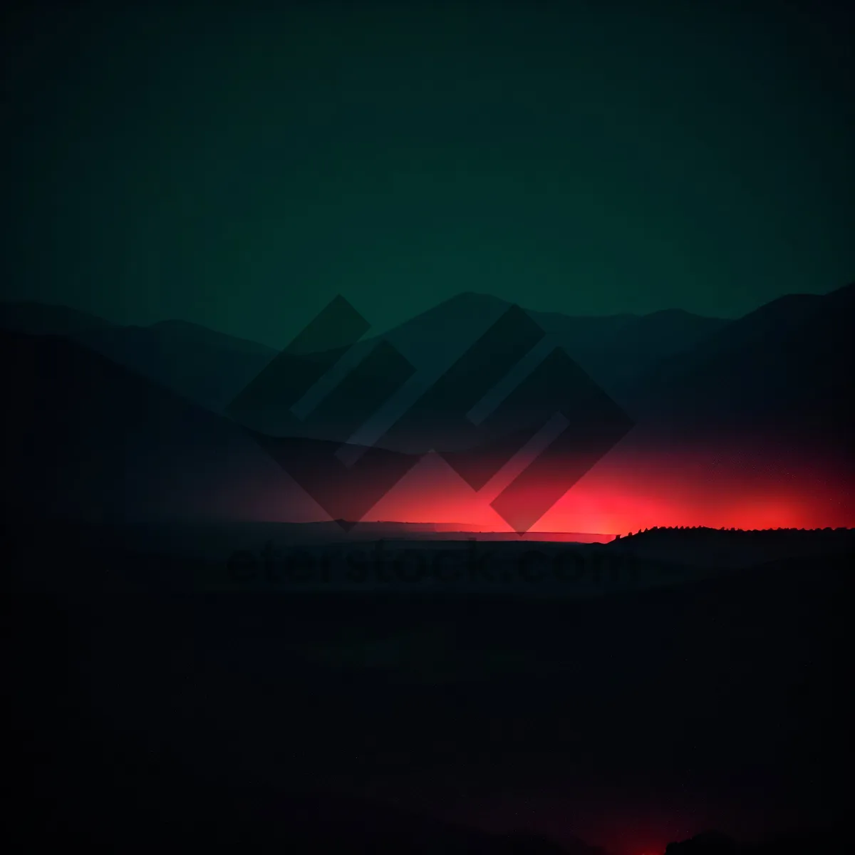 Picture of Vibrant Sunset Over Majestic Mountains