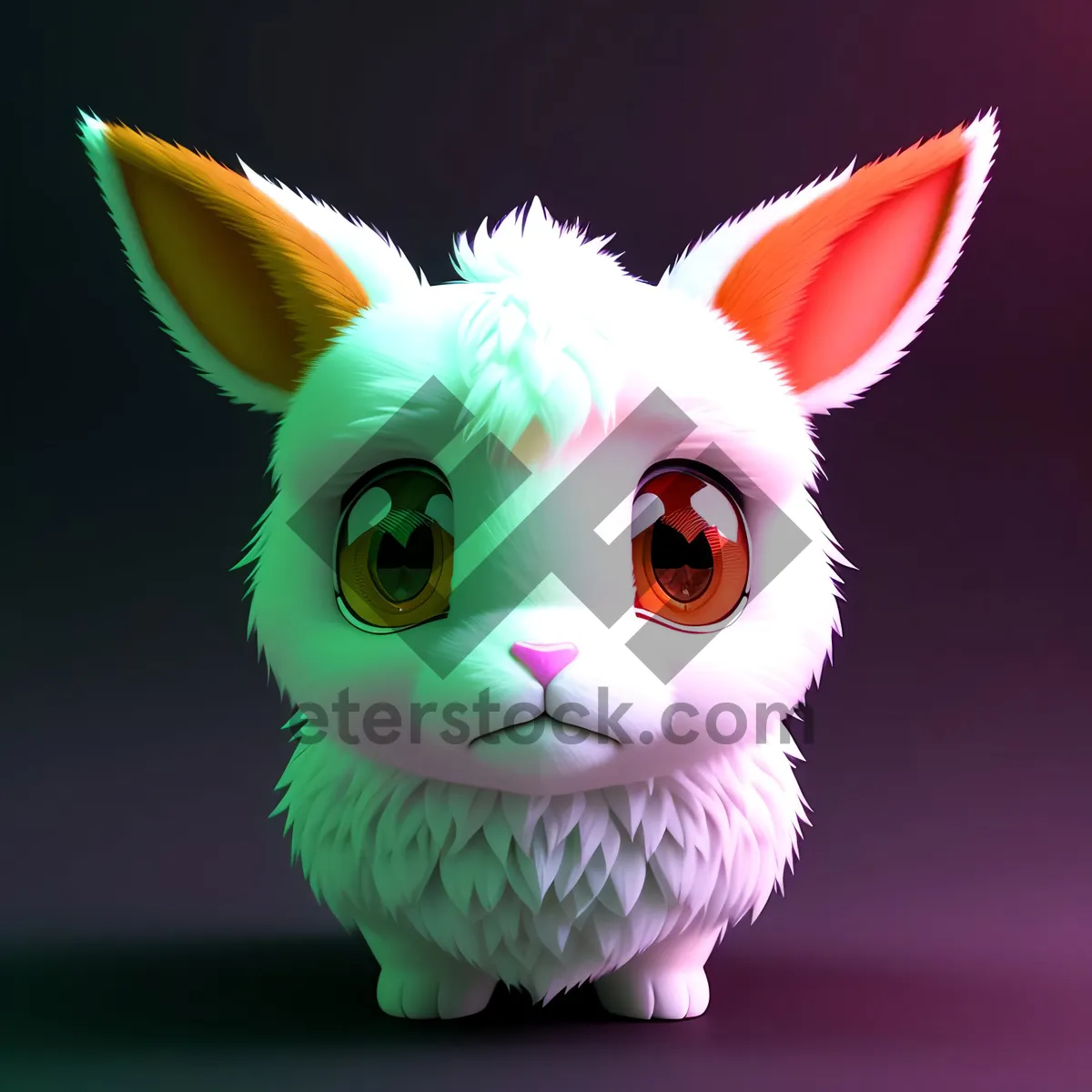 Picture of Adorable Pink Bunny Cartoon Art