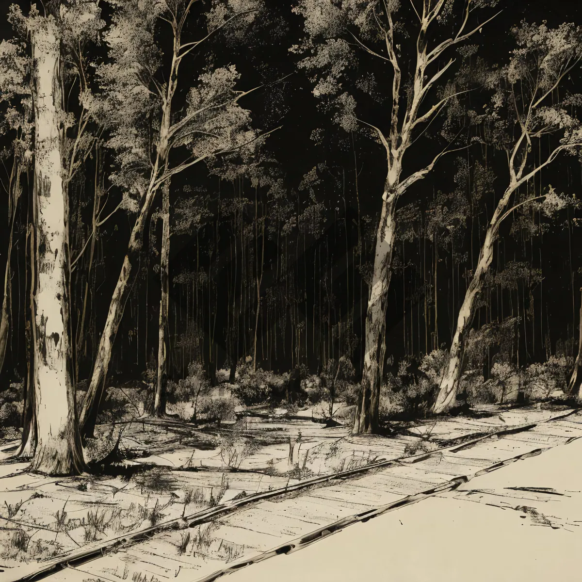 Picture of Winter Wonderland Birch Forest