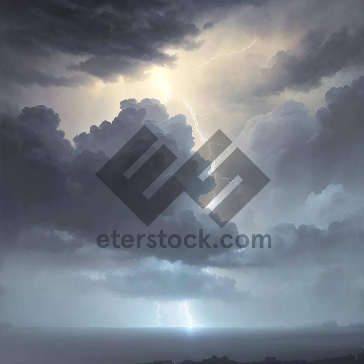 Picture of Vibrant Summer Sky with Fluffy Cumulus Clouds