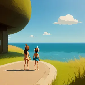 Sun-Kissed Beach Fun with Shuttlecock in Tropical Paradise