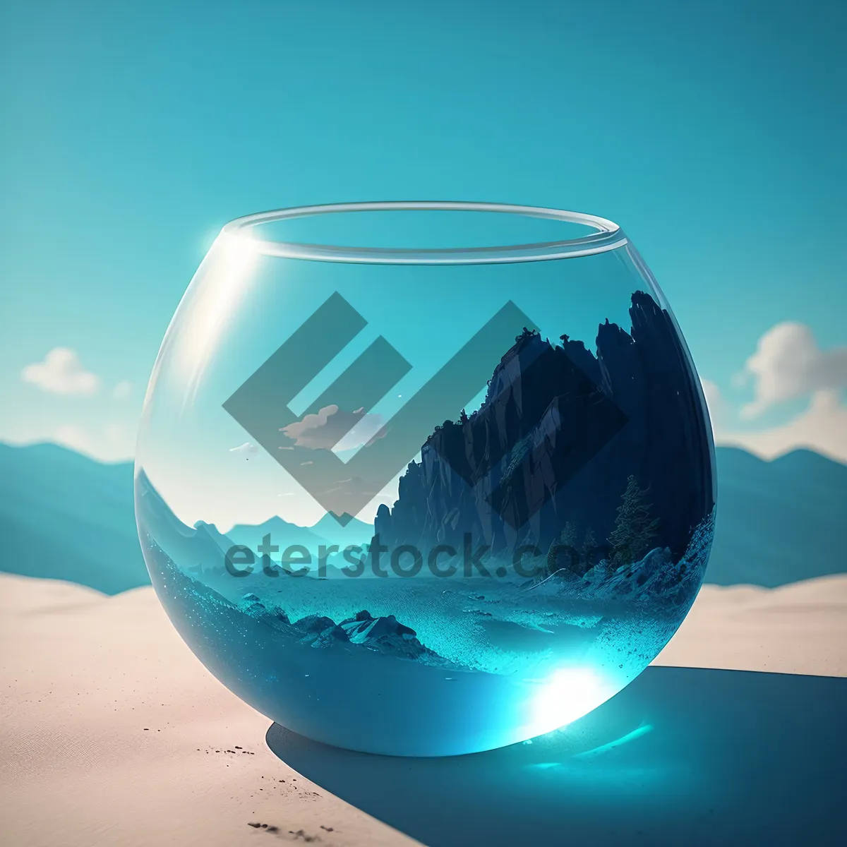 Picture of 3D Glass Water Globe - Earth's Aquatic Sphere