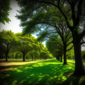 Sunny Summer Day in a Beautiful Forest Landscape