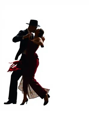 Silhouette of male dancer performing elegant art