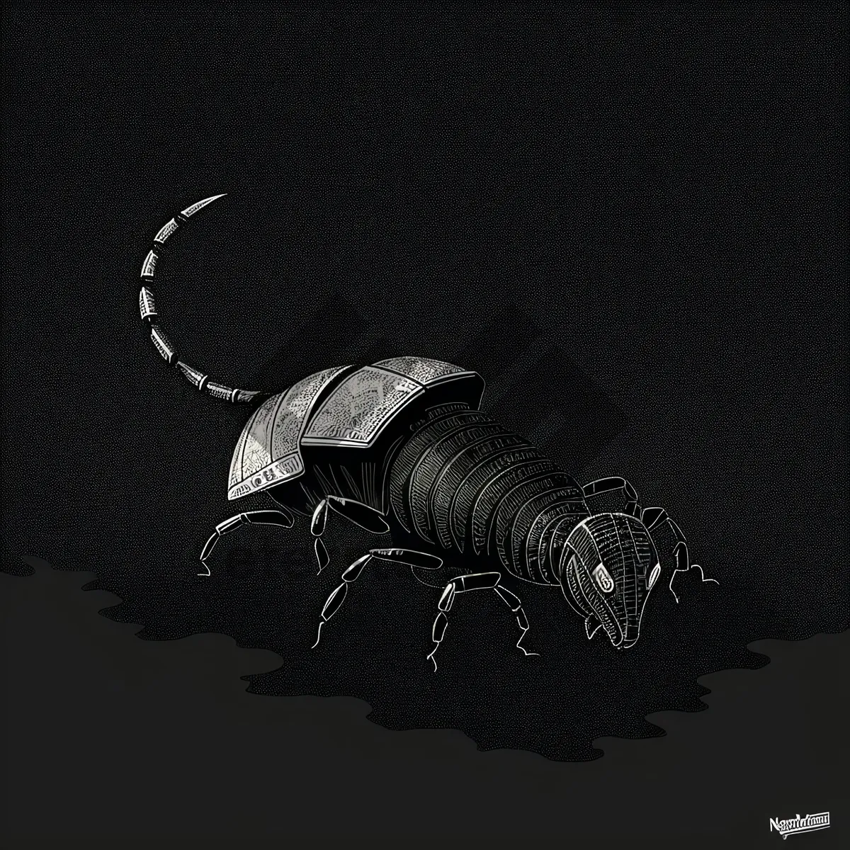 Picture of Mysterious Black False Scorpion: Enigmatic Arthropod Emblem