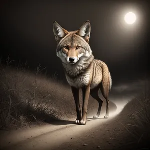 Wild Canine Predator - Majestic Coyote Hunting in Safari