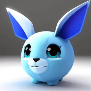 Happy Cartoon Piglet with Funny Eyebrow and Cute Rabbit Smile - Fun 3D Icon