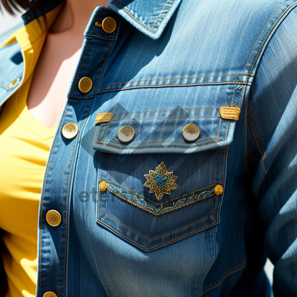 Picture of Man's Denim Jeans Backpack with Multiple Pockets