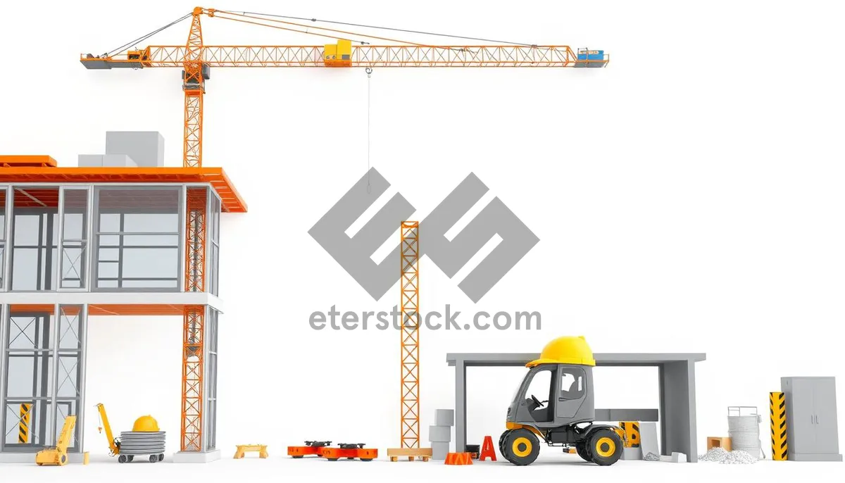 Picture of Industrial crane lifting equipment on construction site