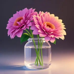 Colorful Summer Floral Bouquet in Pink Vase