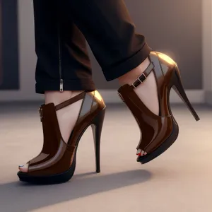 elegant black leather high heel sandals