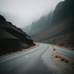 Majestic Mountainous Landscape: Road to Tranquility
