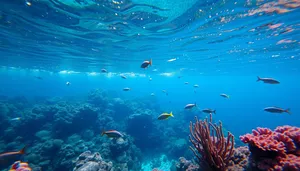 Colorful Tropical Fish in Sunlit Coral Reef