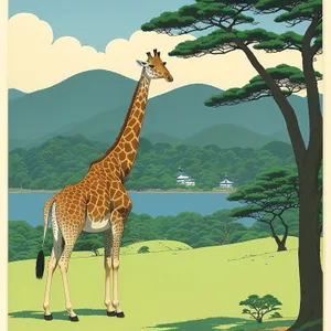 Majestic spotted giraffe in the wilderness