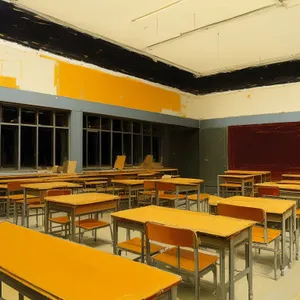 Modern Interior Design of Empty Classroom