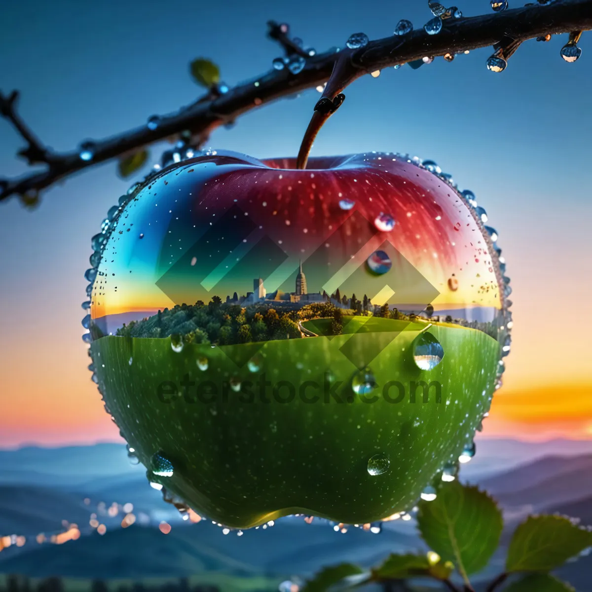 Picture of Empire holiday apple decoration, red and delicious