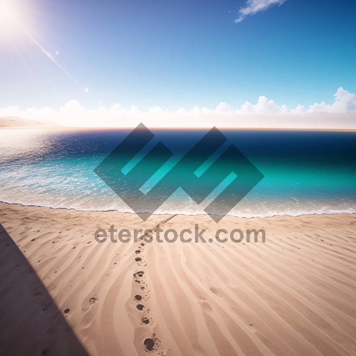 Picture of Sun-kissed Paradise: Turquoise Waters and Sandy Beach