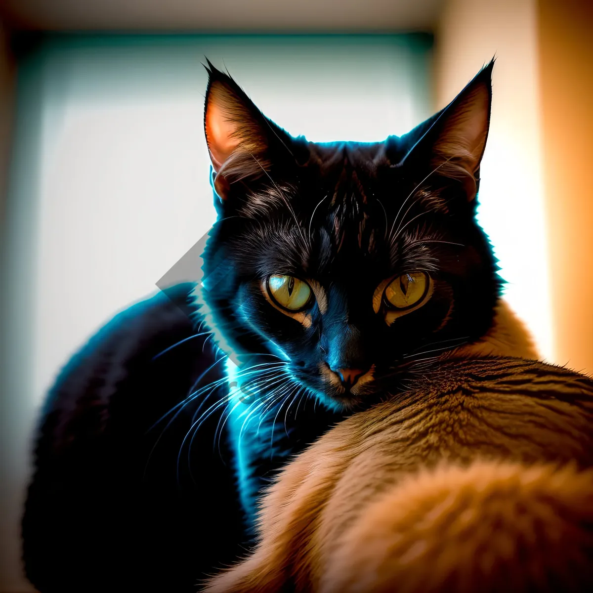 Picture of Furry Feline Friend: Adorable Gray Tabby Cat with Pretty Eyes