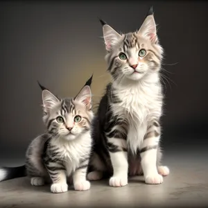 Furry Tabby Kitten With Playful Eyes