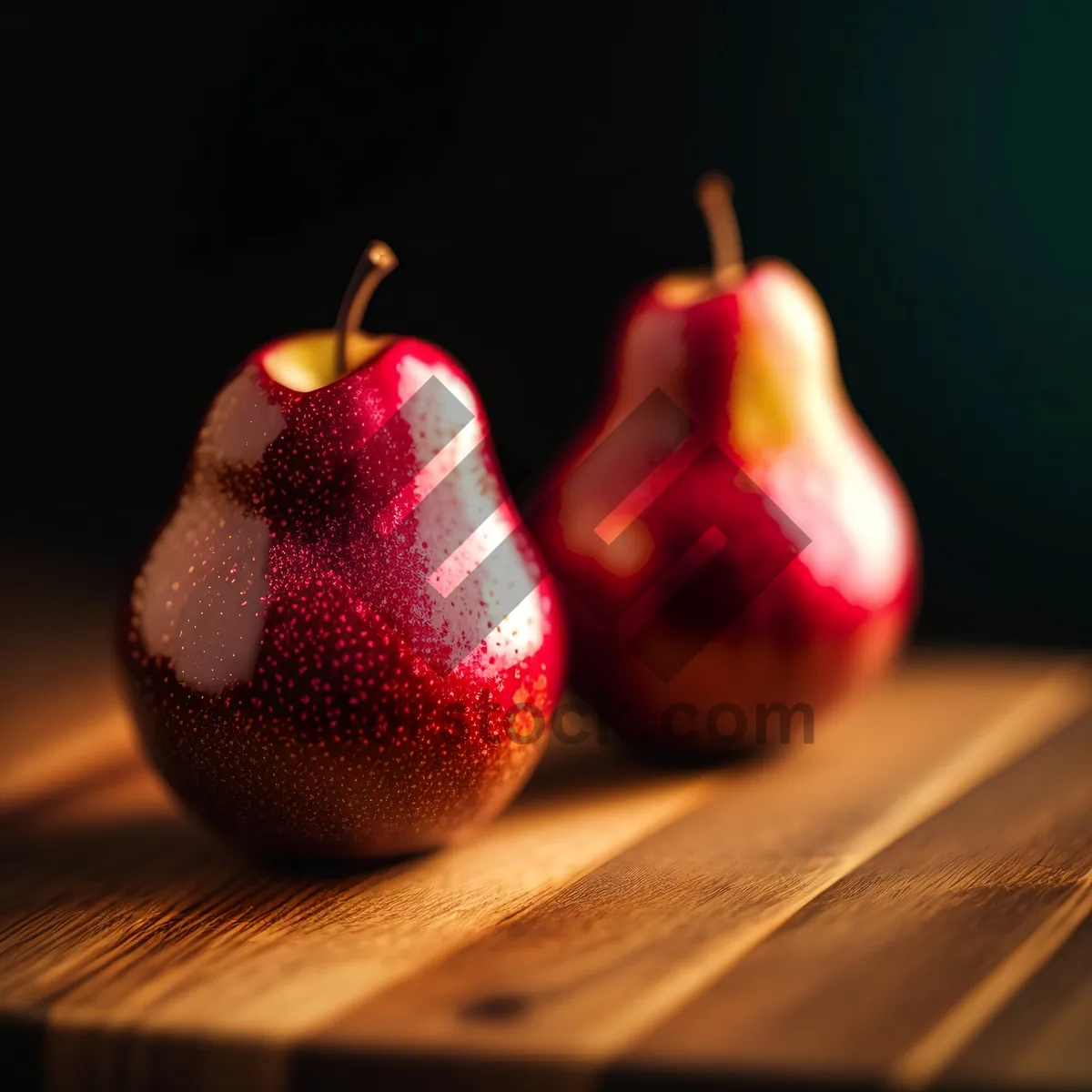 Picture of Sweet and Juicy Red Delicious Apple with Candle