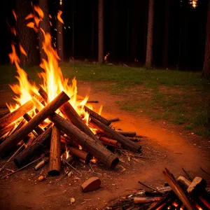 Blazing Heat: Fiery Flames Illuminate Hot Fireplace