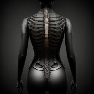 Male skeletal system with transparent anatomical 3D representation
