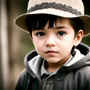 Attractive Child wearing a Pretty Bonnet