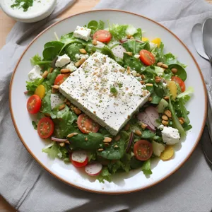 Delicious Gourmet Salad Plate with Fresh Vegetables